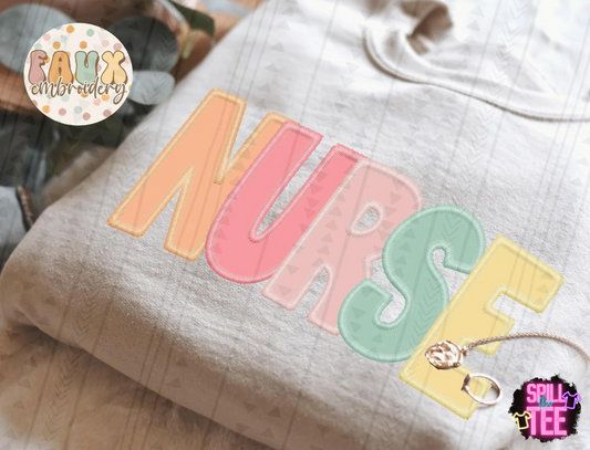 NURSE FAUX EMBROIDERY